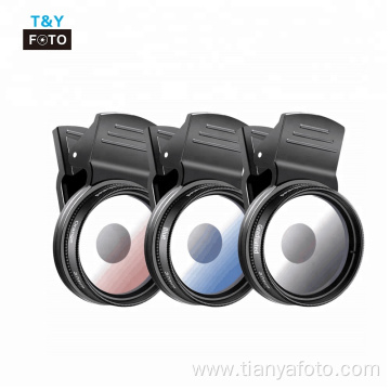 37MM Cell Phone Lens gradual color Filter suit